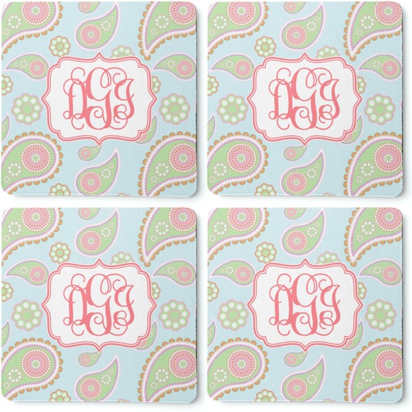 Blue Paisley Coaster Rubber Back - Apvl