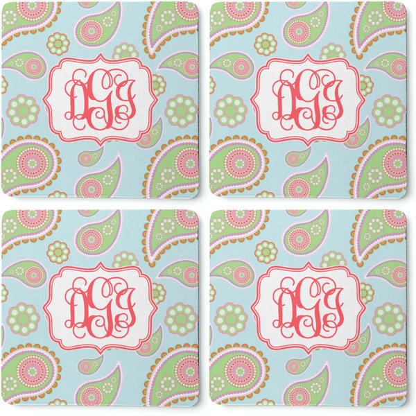 Blue Paisley Coaster Rubber Back - Apvl
