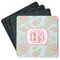 Blue Paisley Square Rubber Backed Coasters - Set of 4 (Personalized)