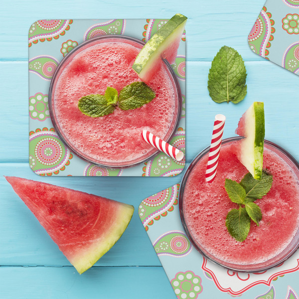 Blue Paisley Coaster Set - LIFESTYLE