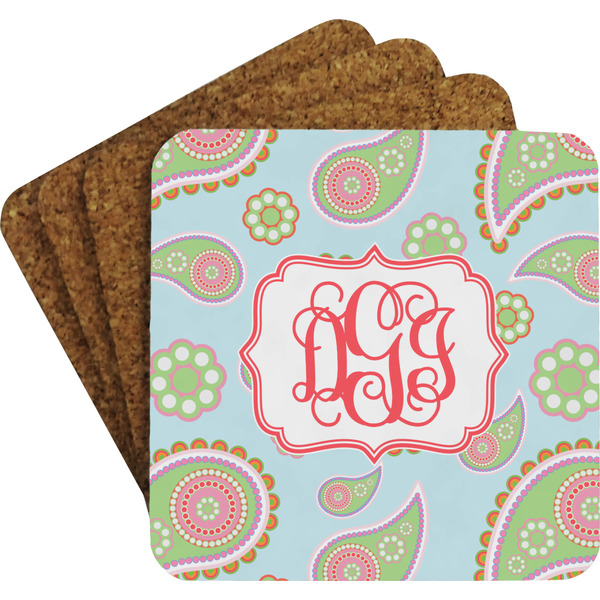 Blue Paisley Coaster Set (Personalized)