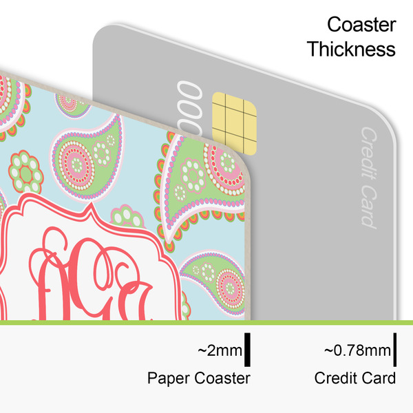 Blue Paisley Coaster Thickness