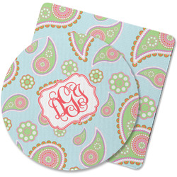 Blue Paisley Rubber Backed Coaster (Personalized)