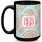 Blue Paisley 15 Oz Coffee Mug - Black (Personalized)