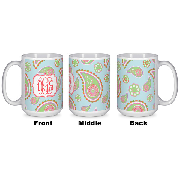 Blue Paisley Coffee Mug - 15 oz - White APPROVAL