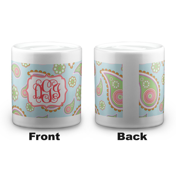 Blue Paisley Coin Bank - Apvl