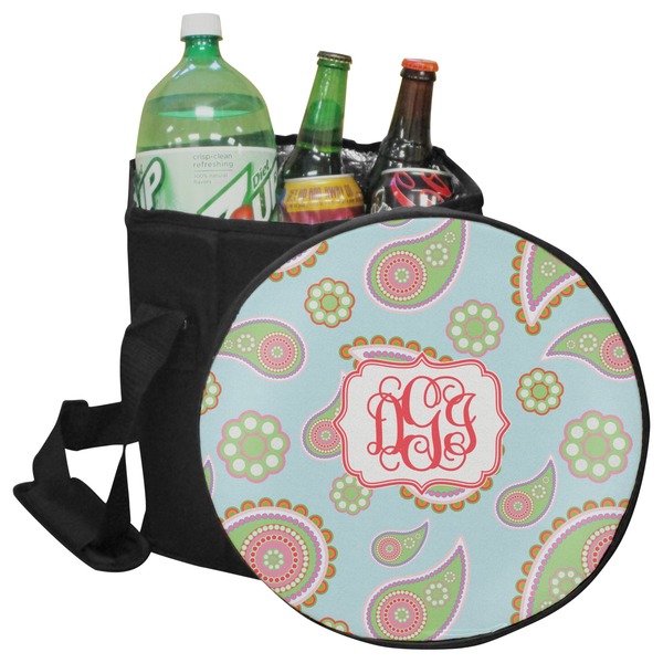 Custom Blue Paisley Collapsible Cooler & Seat (Personalized)