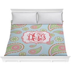 Blue Paisley Comforter - King (Personalized)