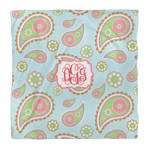 Blue Paisley Comforter - Queen - Front