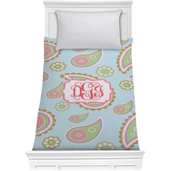 Blue Paisley Comforter - Twin XL (Personalized)