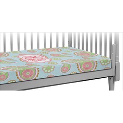 Blue Paisley Crib Fitted Sheet (Personalized)