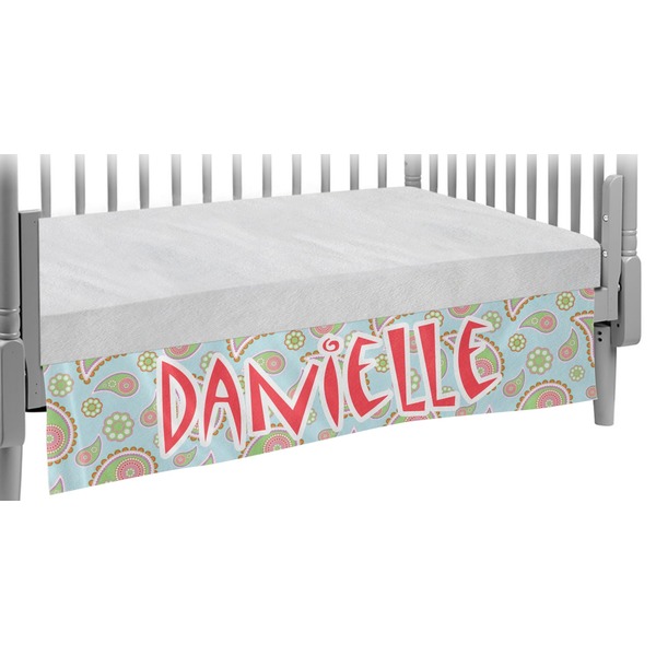 Custom Blue Paisley Crib Skirt (Personalized)