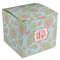 Blue Paisley Cube Favor Gift Box - Front/Main