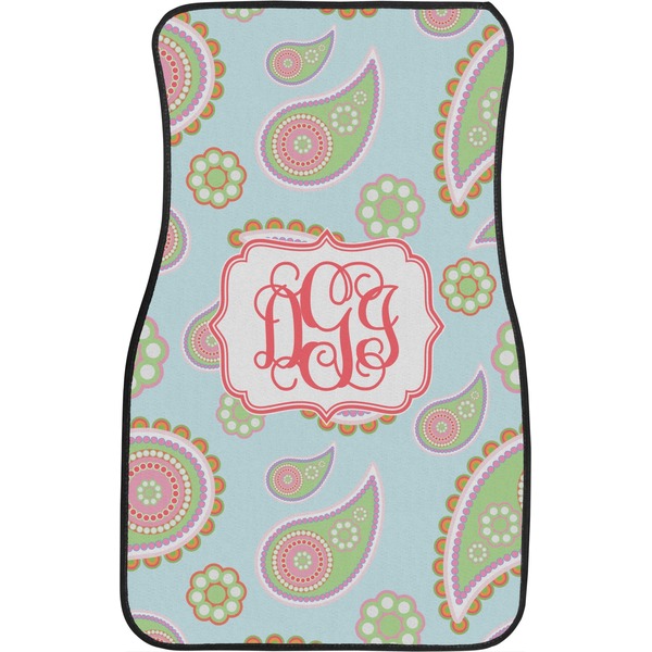 Blue Paisley Custom Car Floor Mats (Front Seat)