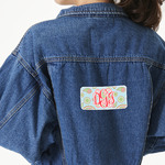 Blue Paisley Twill Iron On Patch - Custom Shape - X-Large (Personalized)