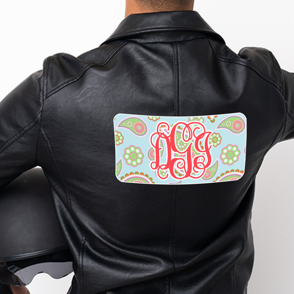 Blue Paisley Custom Shape Iron On Patches - XXXL - APPROVAL