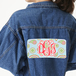 Blue Paisley Twill Iron On Patch - Custom Shape - 3XL (Personalized)