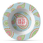 Blue Paisley Plastic Bowl - Microwave Safe - Composite Polymer (Personalized)