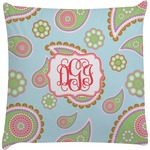 Blue Paisley Decorative Pillow Case (Personalized)