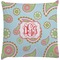 Blue Paisley Decorative Pillow Case (Personalized)