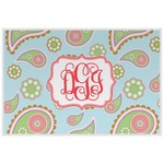 Blue Paisley Laminated Placemat w/ Monogram