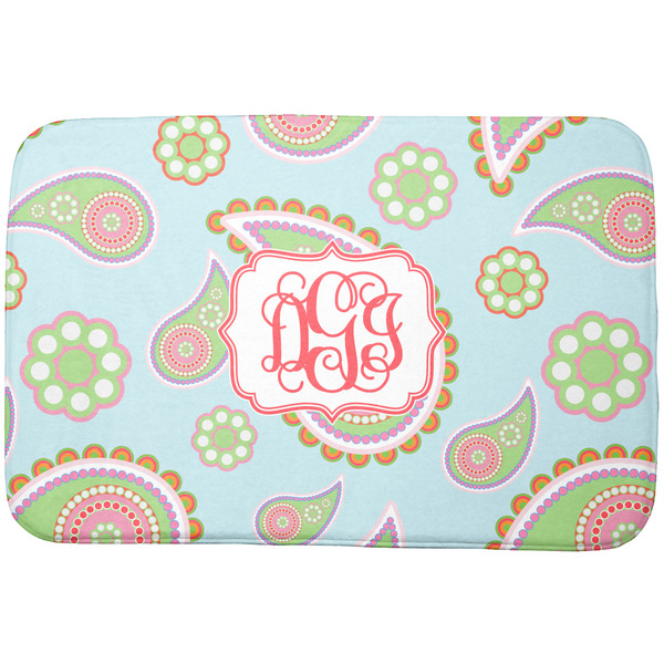 Custom Blue Paisley Dish Drying Mat (Personalized)