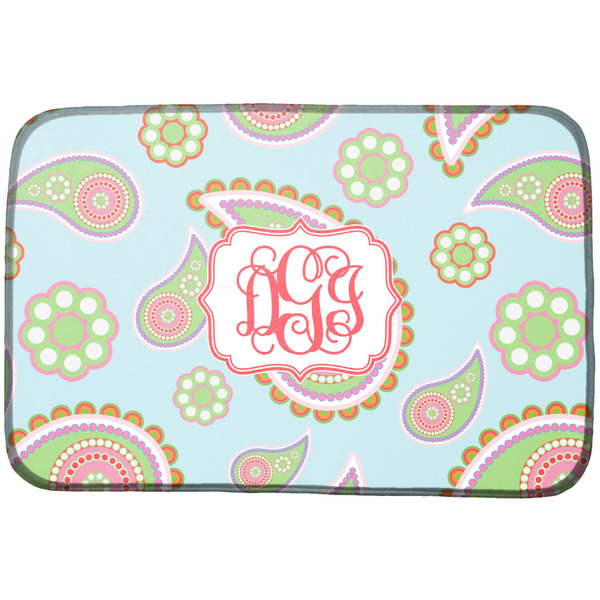 Custom Blue Paisley Dish Drying Mat (Personalized)
