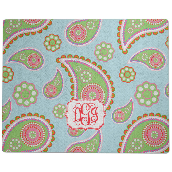 Blue Paisley Dog Food Mat - Large without Bowls
