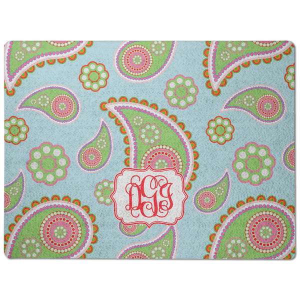 Blue Paisley Dog Food Mat - Medium without bowls