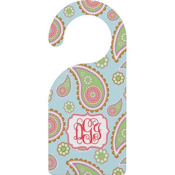 Custom Blue Paisley Door Hanger (Personalized)
