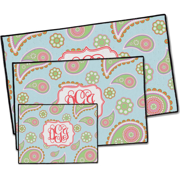 Blue Paisley Door Mats - PARENT MAIN