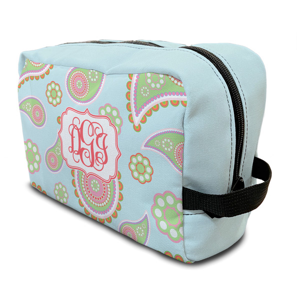 Custom Blue Paisley Toiletry Bag / Dopp Kit (Personalized)