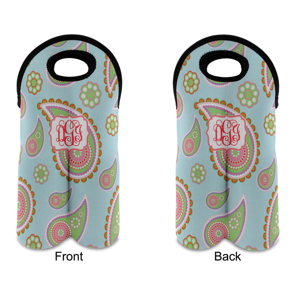 Blue Paisley Double Wine Tote - APPROVAL (new)