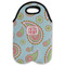 Blue Paisley Double Wine Tote - Flat (new)