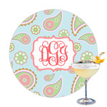 Blue Paisley Printed Drink Topper (Personalized)