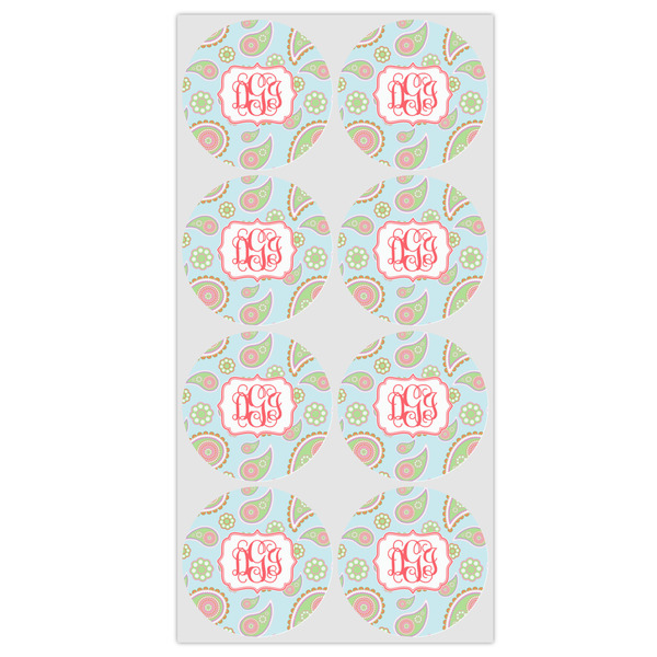 Blue Paisley Drink Topper - Medium - Set of 12