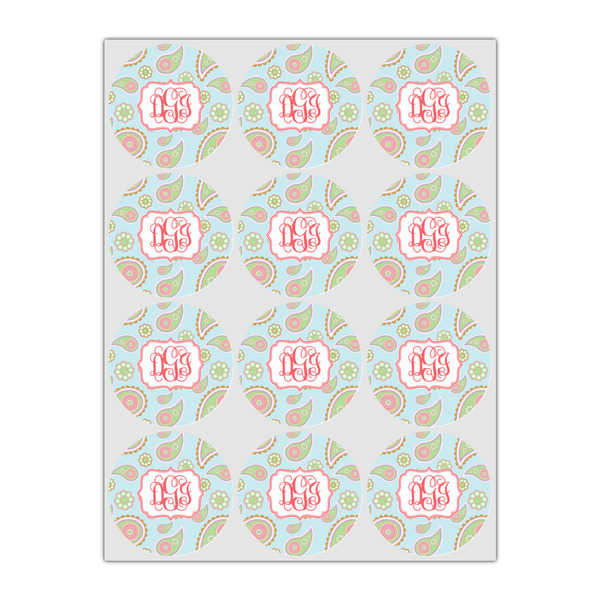 Blue Paisley Drink Topper - Small - Set of 12