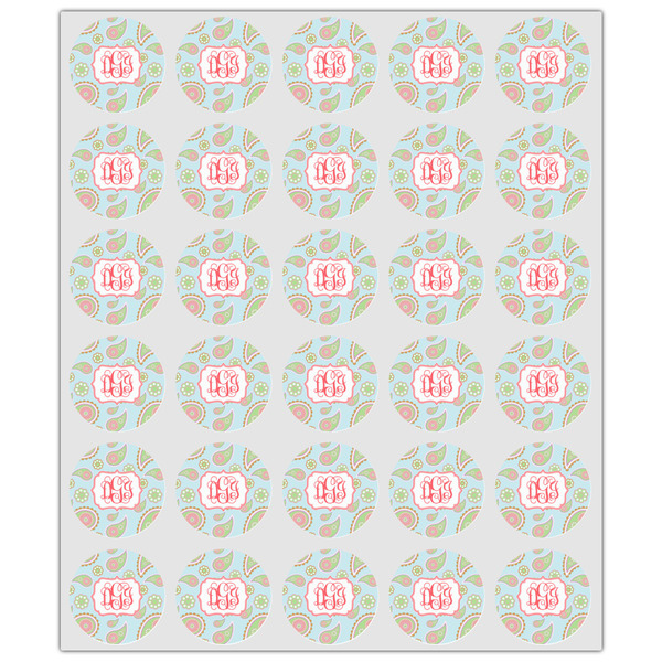 Blue Paisley Drink Topper - XSmall - Set of 30