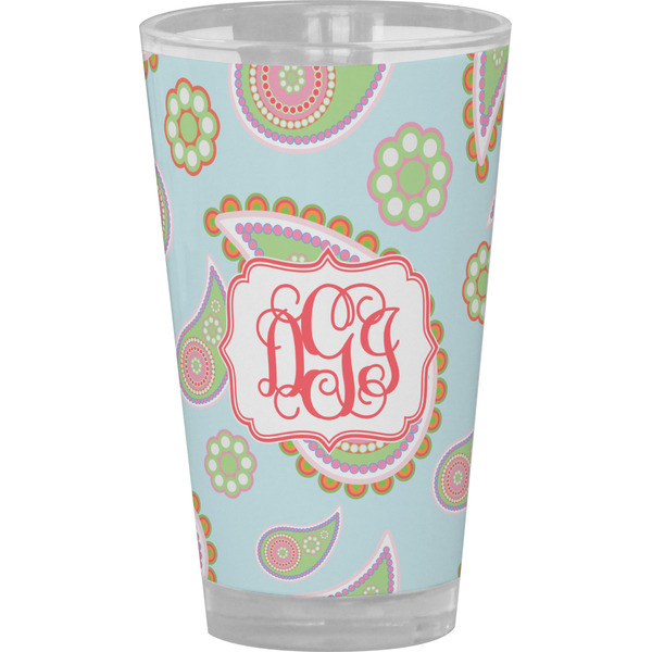 Custom Blue Paisley Pint Glass - Full Color (Personalized)