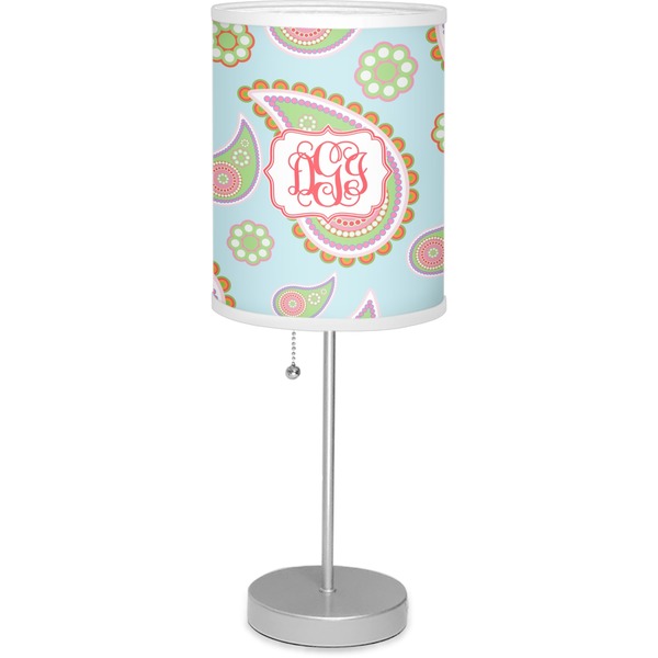 Custom Blue Paisley Lamp with Drum Shade (Personalized)