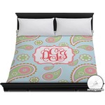 Blue Paisley Duvet Cover - King (Personalized)