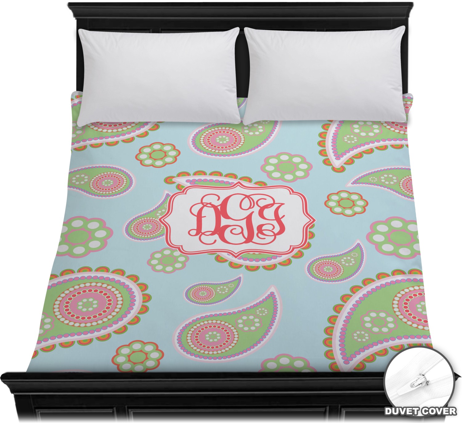 Blue Paisley Duvet Cover Full / Queen (Personalized) YouCustomizeIt