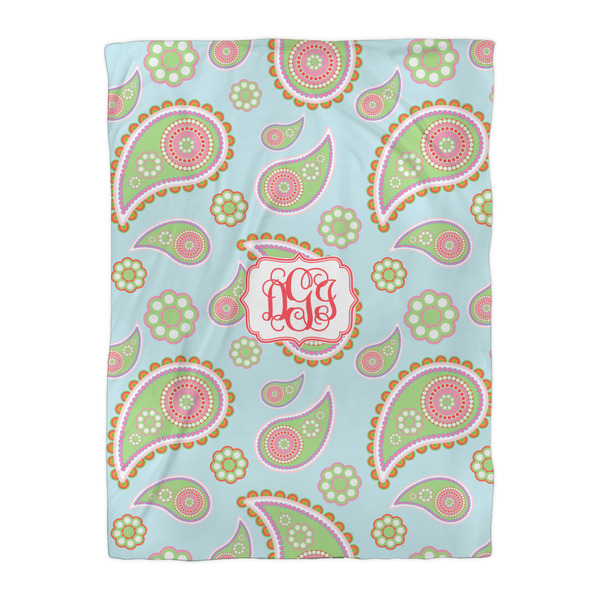 Blue Paisley Duvet Cover - Twin XL - Front