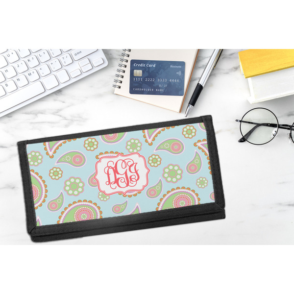 Blue Paisley DyeTrans Checkbook Cover - LIFESTYLE