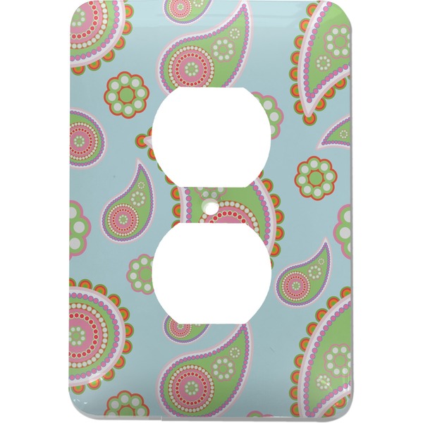 Custom Blue Paisley Electric Outlet Plate