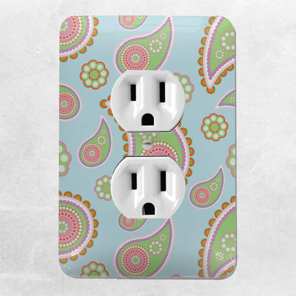 Blue Paisley Electric Outlet Plate - LIFESTYLE