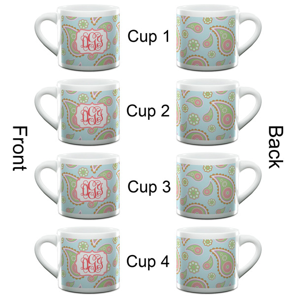 Blue Paisley Espresso Cup - 6oz (Double Shot Set of 4) APPROVAL