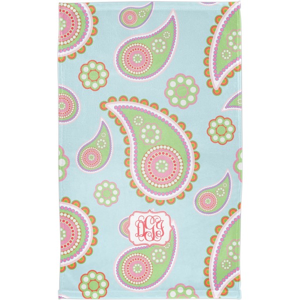 Blue Paisley Finger Tip Towel - Full View