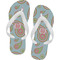 Blue Paisley Flip Flops - Large (Personalized)