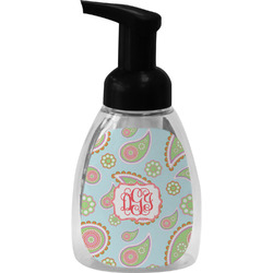 Blue Paisley Foam Soap Bottle - Black (Personalized)